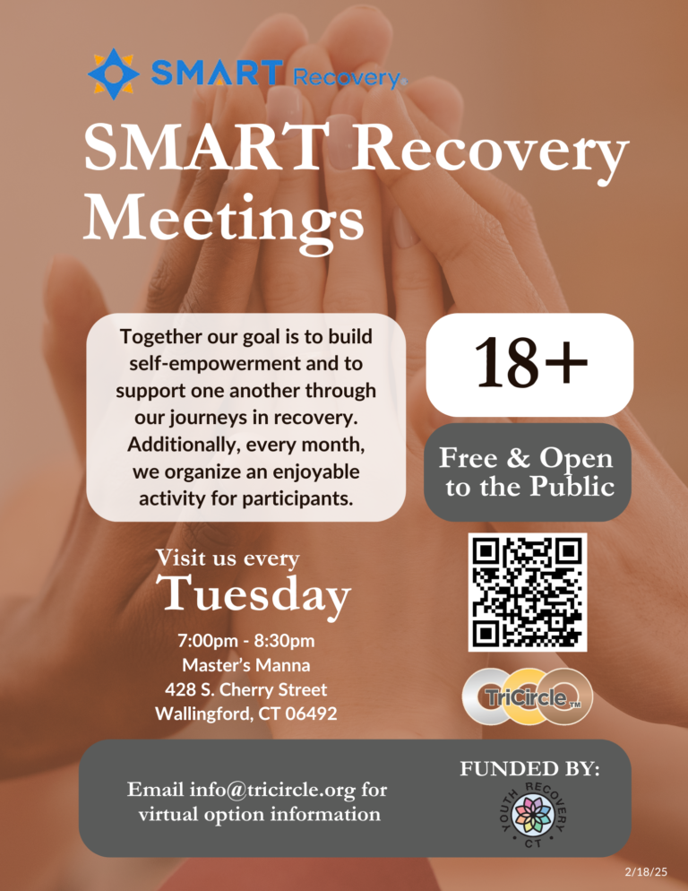 SMART Recovery Meetings Weekly on Tuesday.